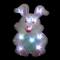 14&#x22; Pink &#x26; White LED Lighted Easter Bunny Window Silhouette